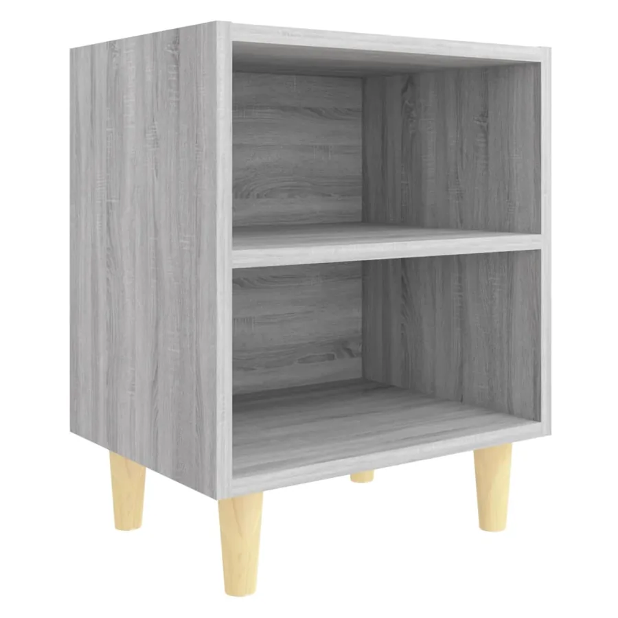 Table de chevet avec pieds en bois Sonoma gris 40x30x50 cm - 2