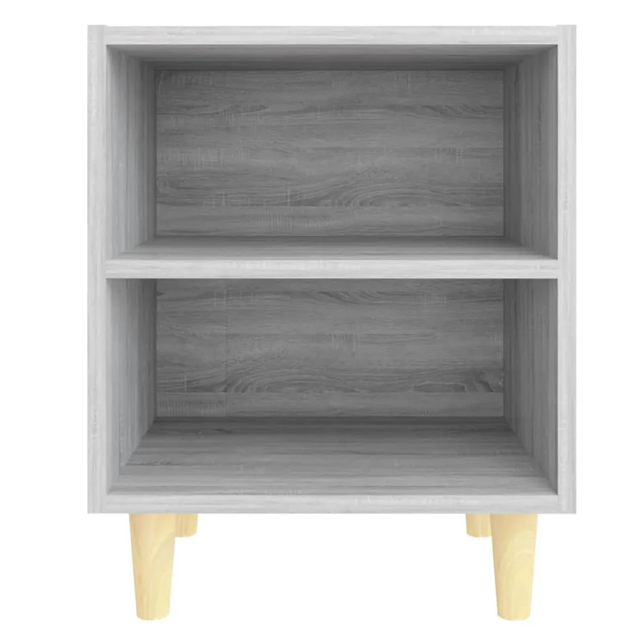 Table de chevet avec pieds en bois Sonoma gris 40x30x50 cm - 3
