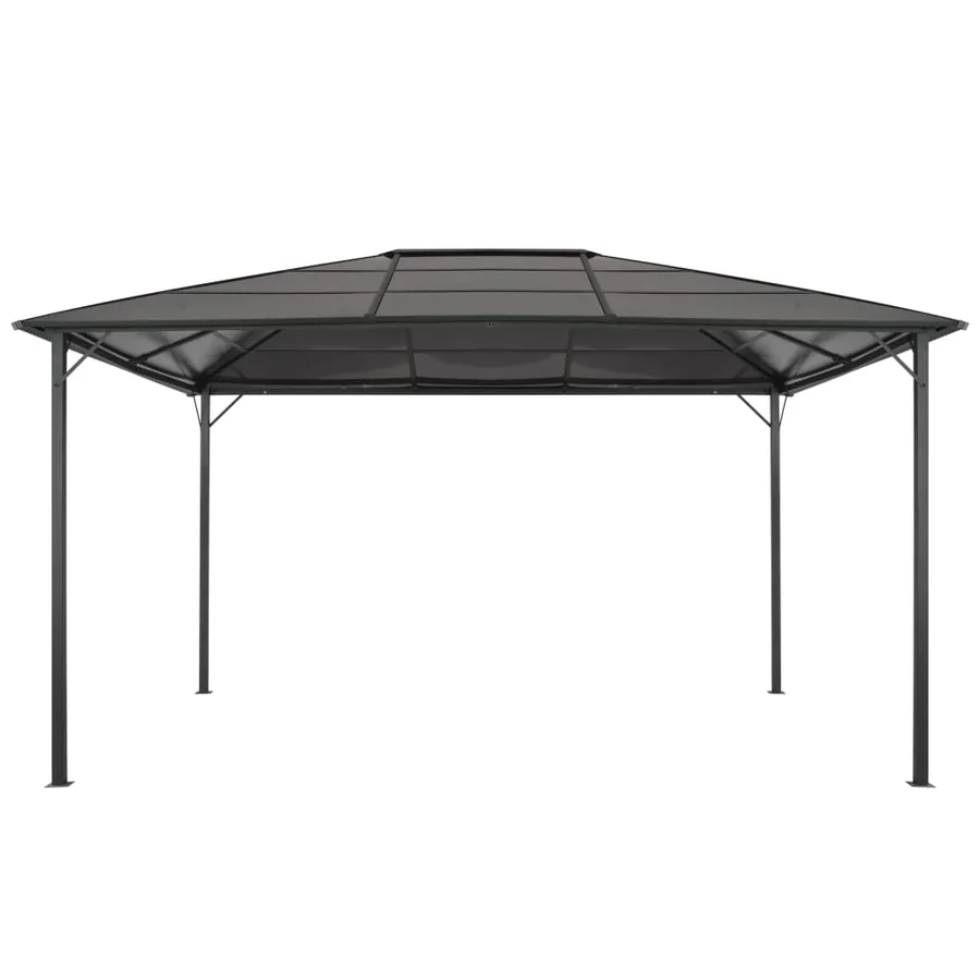 Tonnelle avec toit Aluminium 4x3x2,6 m Noir - 2