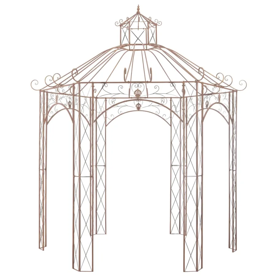 Pavillon de jardin Marron antique 3 m Fer - 2