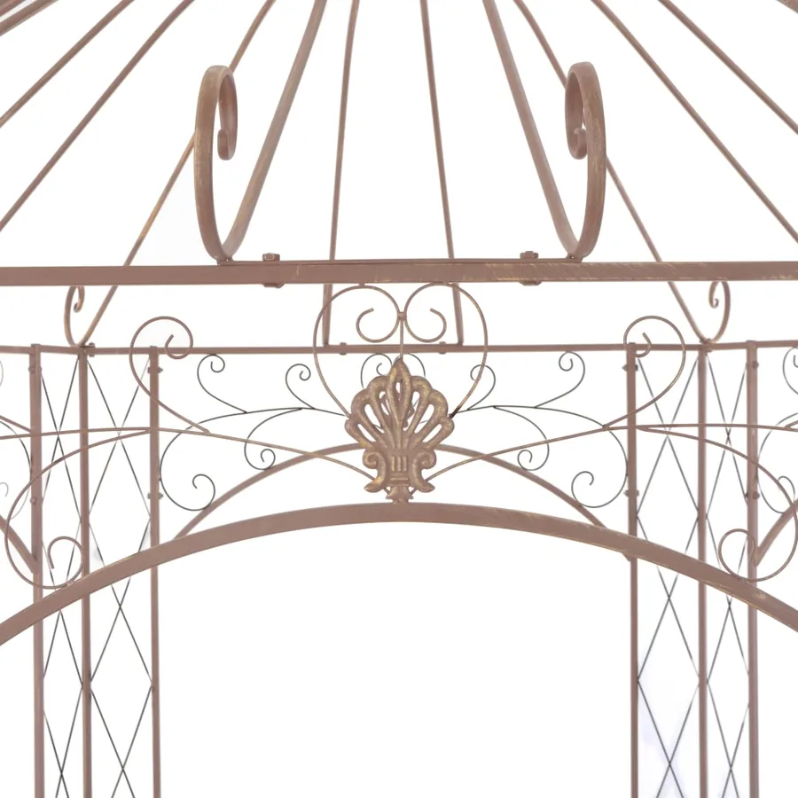 Pavillon de jardin Marron antique 3 m Fer - 3