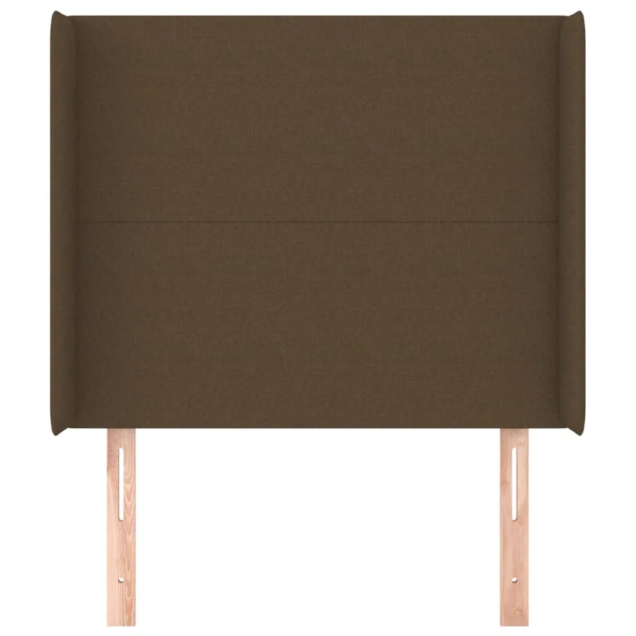 Tête de lit avec oreilles Marron foncé 103x16x118/128 cm Tissu - 3