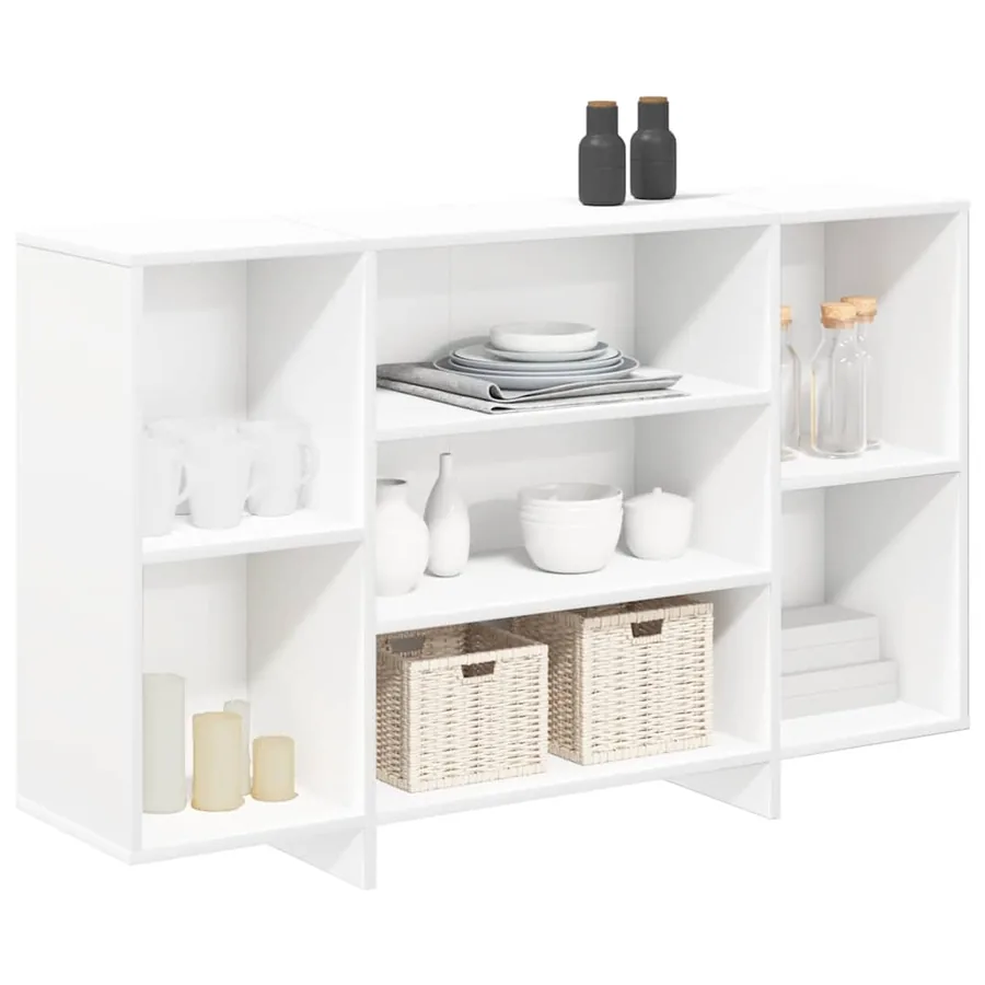 Buffet blanc 120x30x75 cm bois d'ingénierie - 4