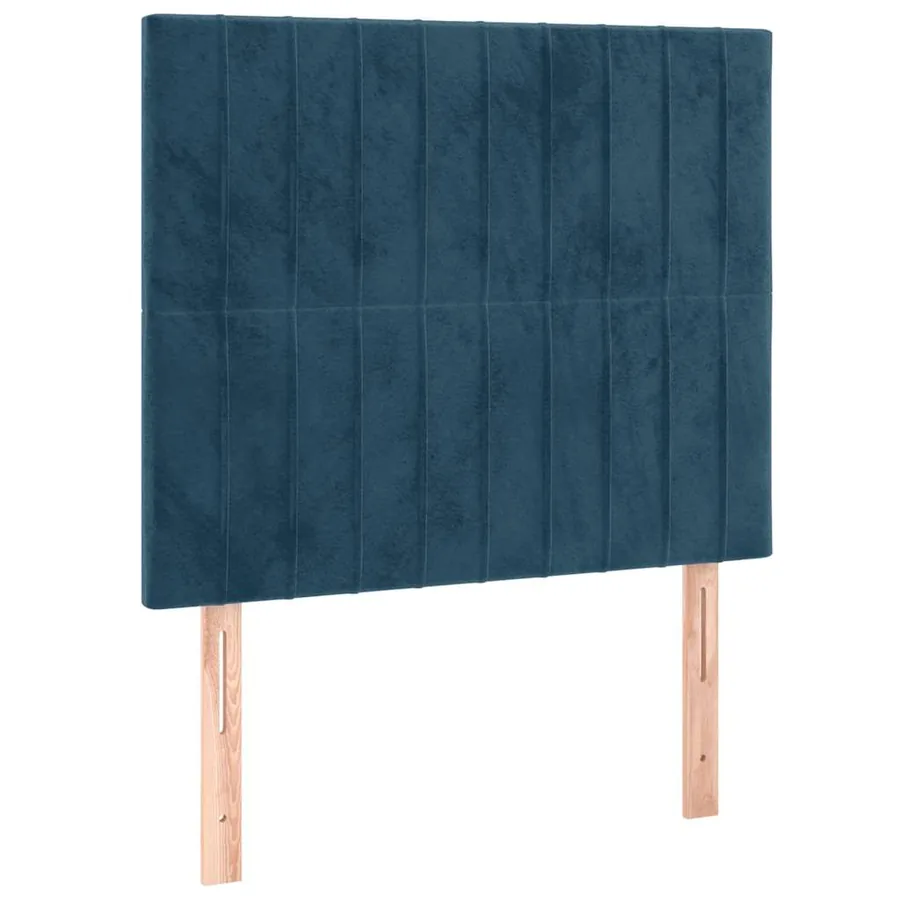 Cadre de lit sans matelas bleu foncé 120x200 cm velours - 8