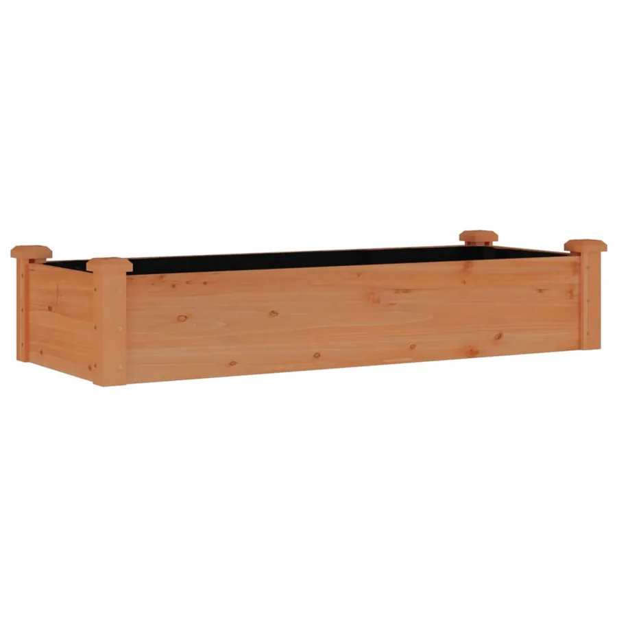 Lit surélevé de jardin doublure 120x45x25 cm bois massif sapin - 2