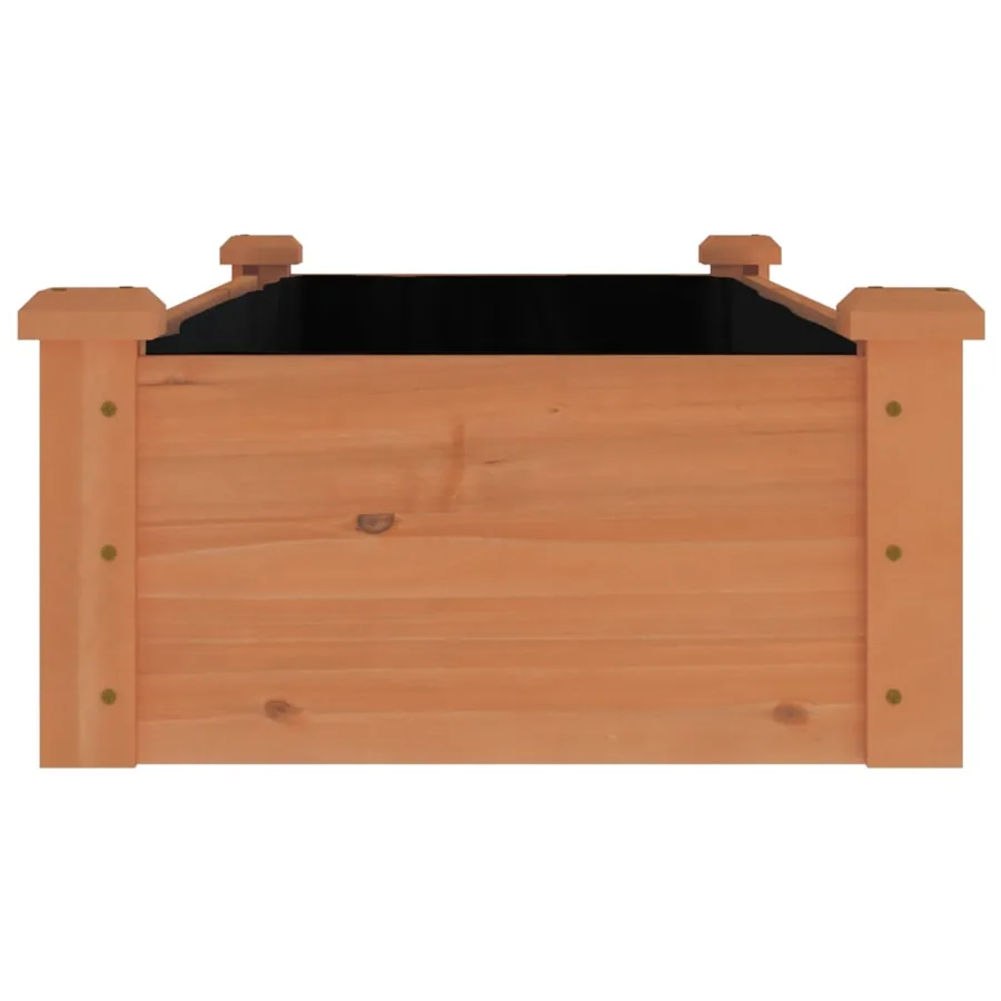 Lit surélevé de jardin doublure 120x45x25 cm bois massif sapin - 5