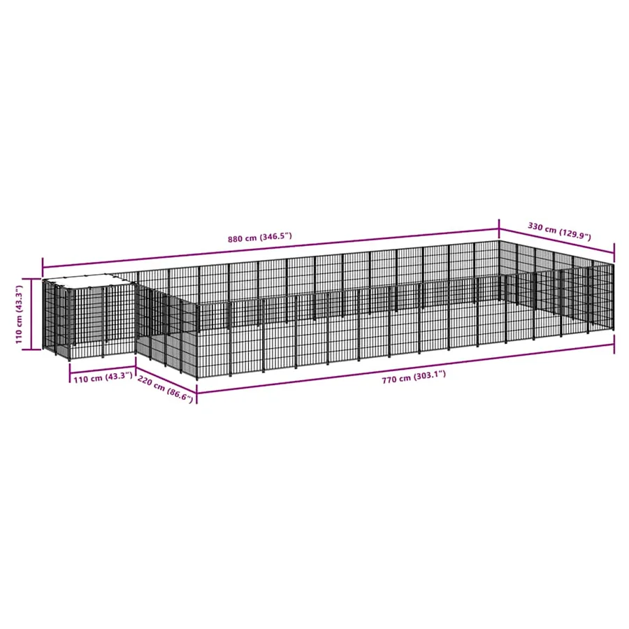 Chenil Noir 26,62 m² Acier - 7