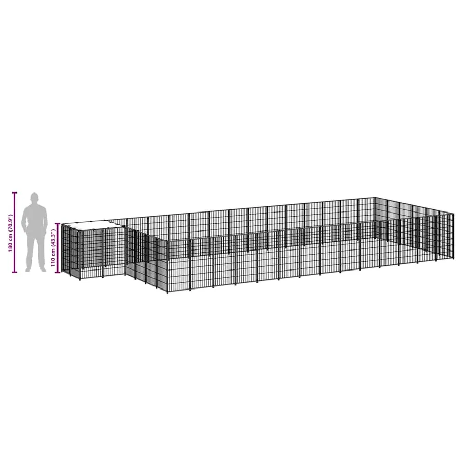 Chenil Noir 26,62 m² Acier - 8