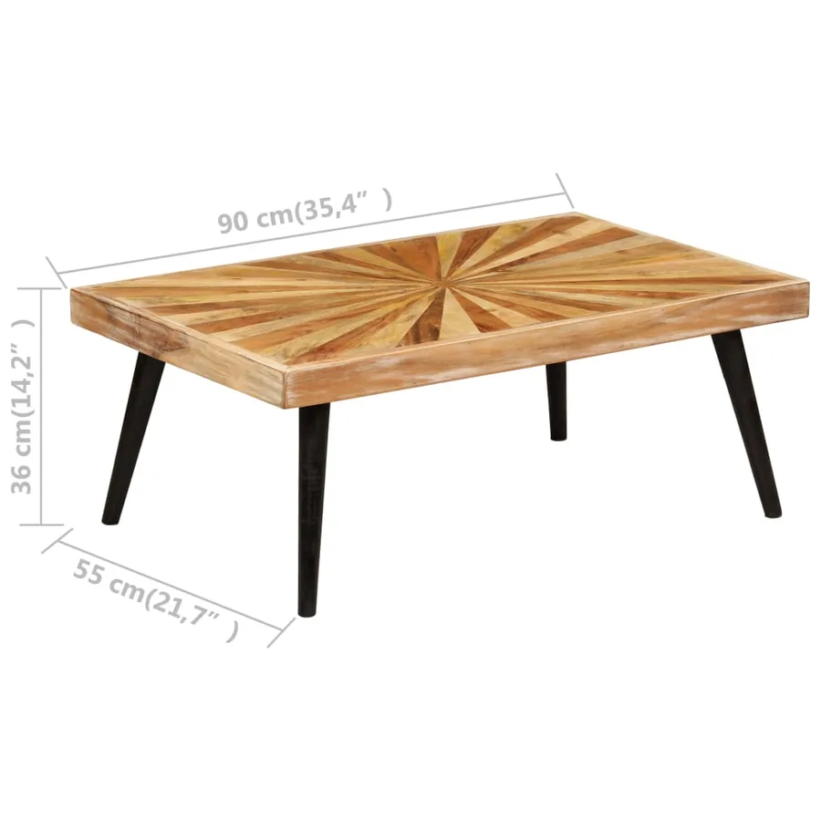 Table basse Bois de manguier massif 90x55x36 cm - 6