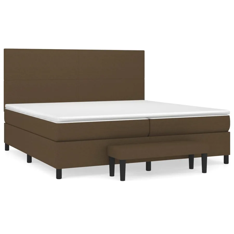 Sommier à lattes de lit avec matelas Marron foncé 200x200 cm - 2