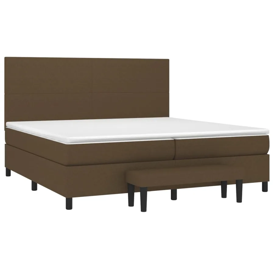 Sommier à lattes de lit avec matelas Marron foncé 200x200 cm - 3
