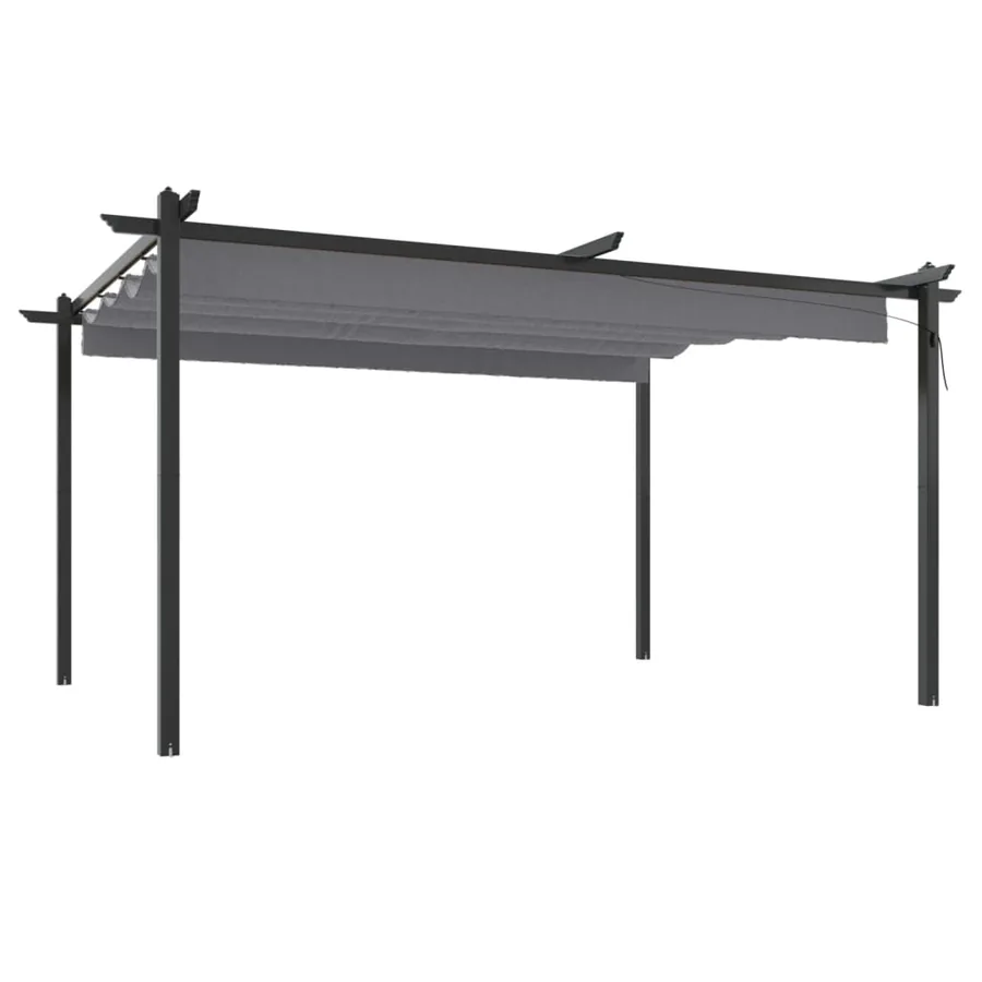 Tonnelle de jardin avec toit rétractable 4x3 m Anthracite - 2