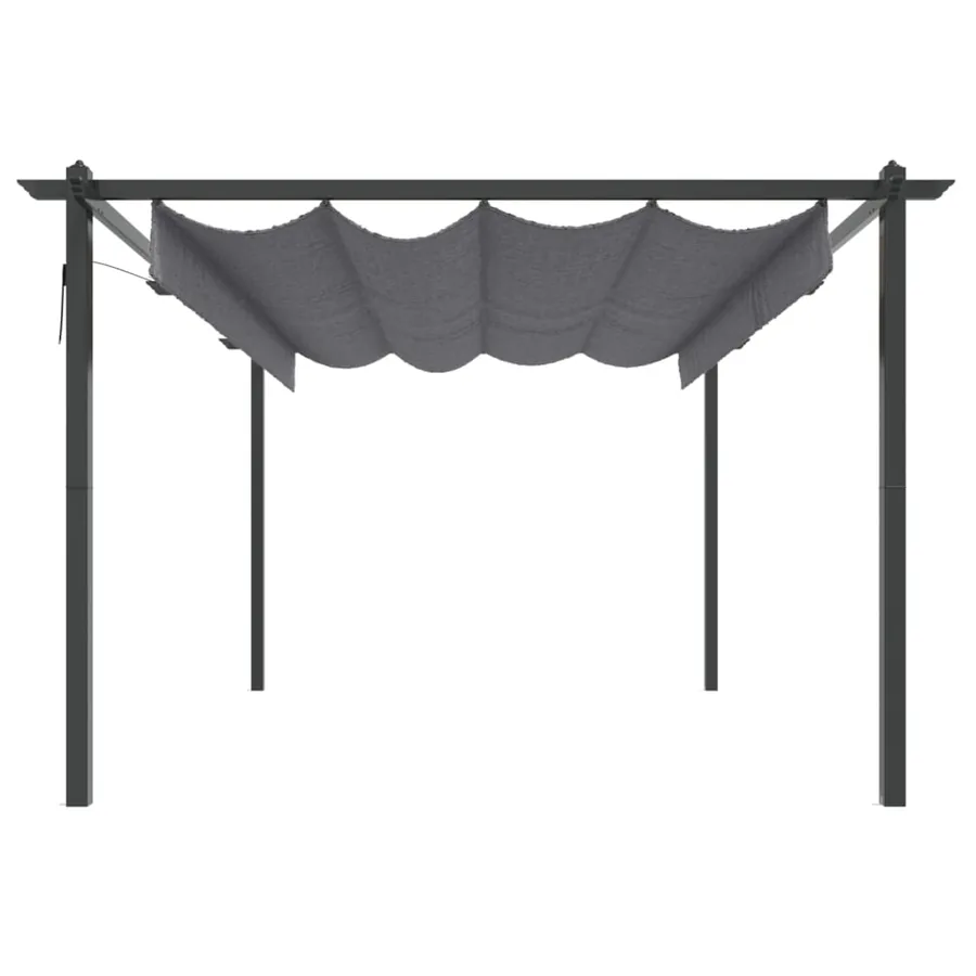 Tonnelle de jardin avec toit rétractable 4x3 m Anthracite - 4