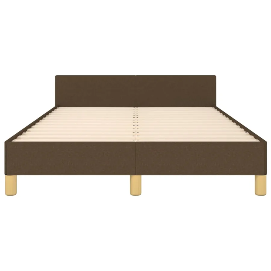 Cadre de lit sans matelas marron foncé 120x200 cm tissu - 6