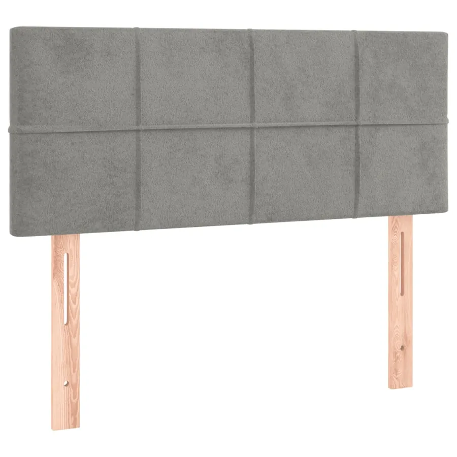 Sommier à lattes de lit et matelas Gris clair 90x200 cm Velours - 6