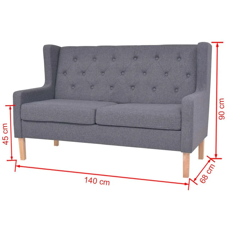 Ensemble de canapés 2 pcs tissu gris - 11
