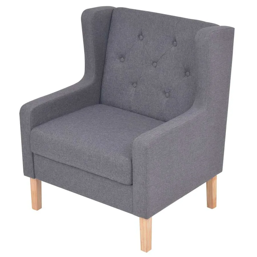 Ensemble de canapés 2 pcs tissu gris - 6