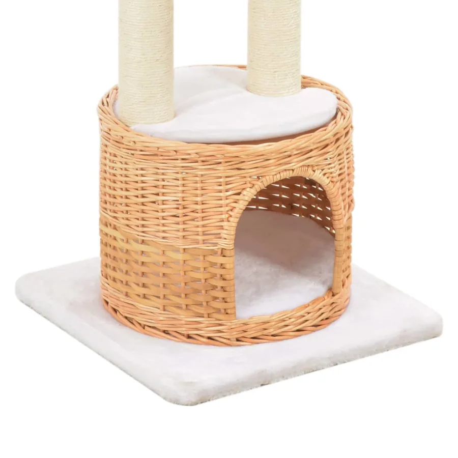 Arbre à chat avec griffoir en sisal Naturel Bois de saule - 5