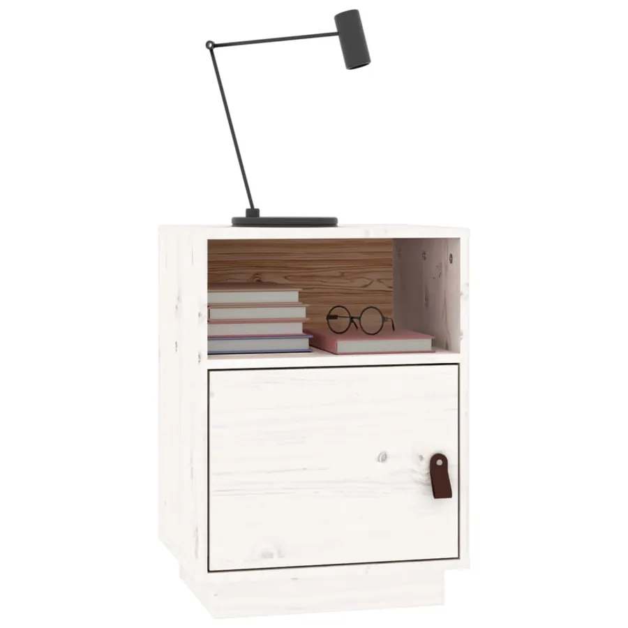 Tables de chevet 2 pcs Blanc 40x34x55 cm Bois de pin massif - 4