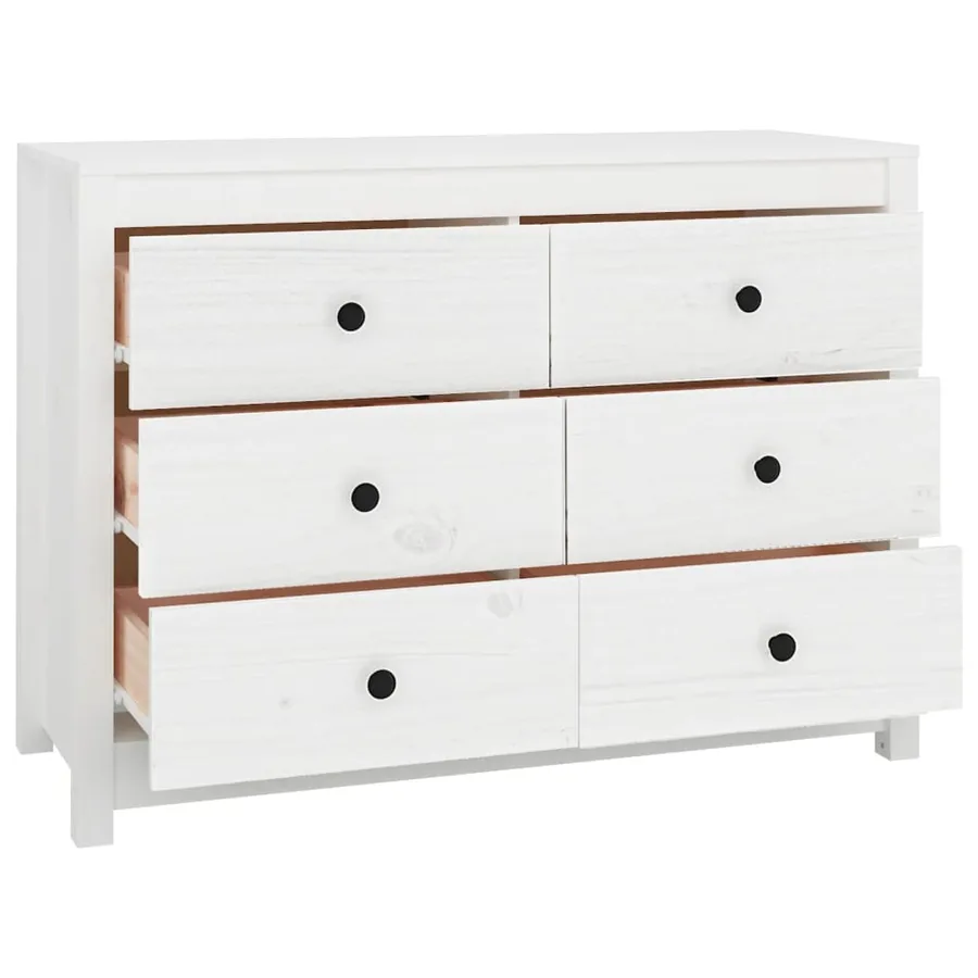 Armoire latérale Blanc 100x40x72 cm Bois de pin massif - 3