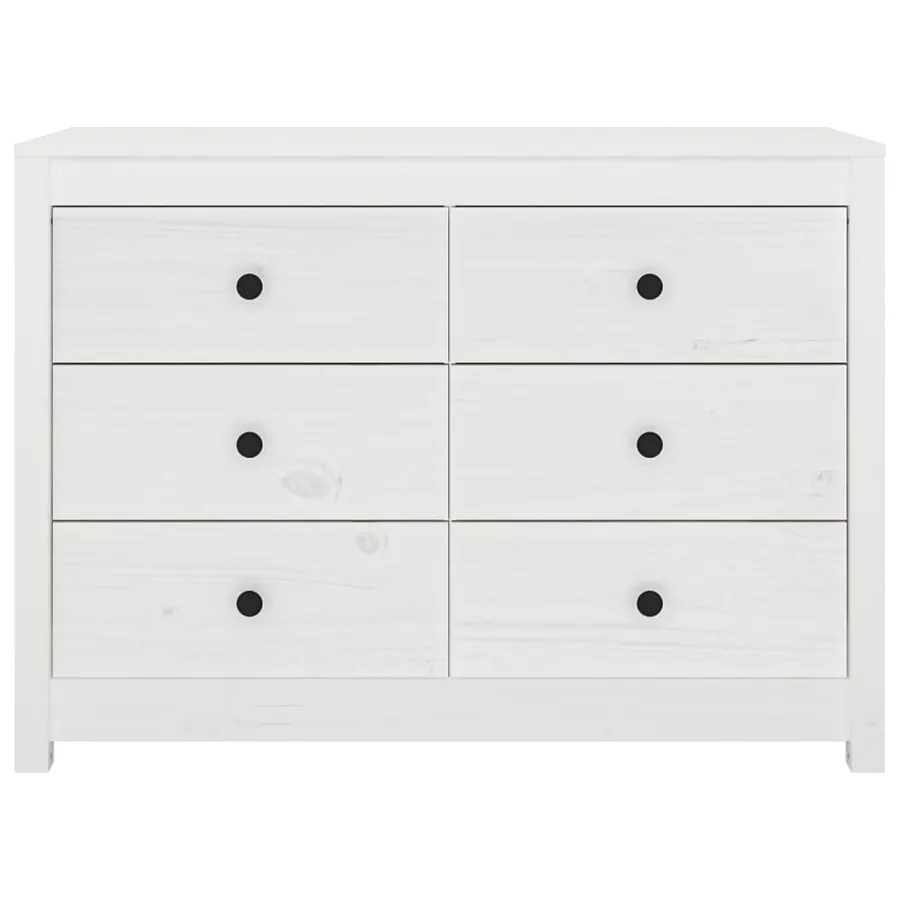 Armoire latérale Blanc 100x40x72 cm Bois de pin massif - 4