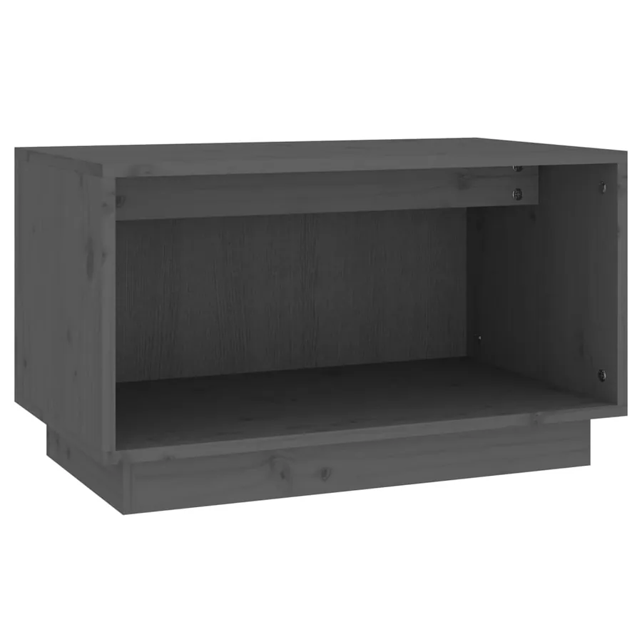 Meuble TV Gris 60x35x35 cm Bois de pin massif - 2