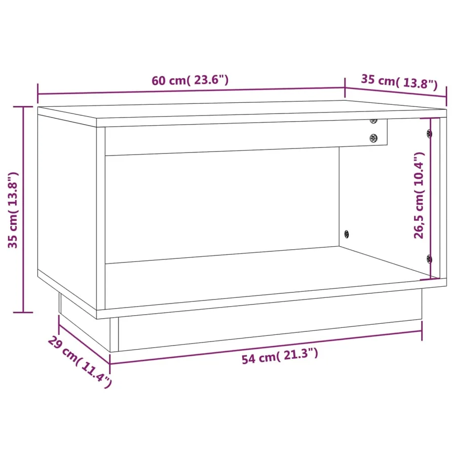 Meuble TV Gris 60x35x35 cm Bois de pin massif - 8