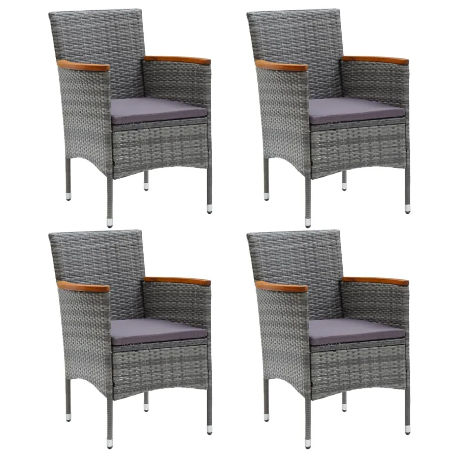 Ensemble à manger de jardin 5 pcs Gris - 3