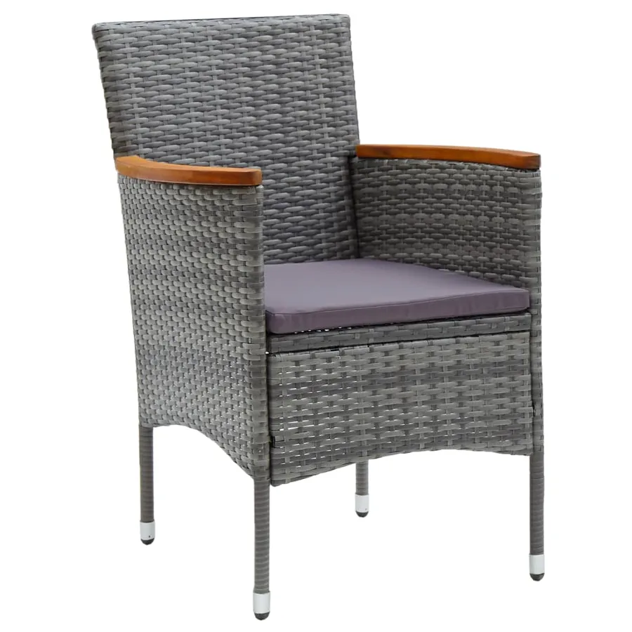 Ensemble à manger de jardin 5 pcs Gris - 6