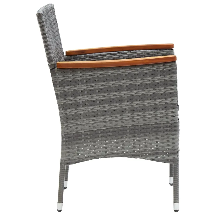 Ensemble à manger de jardin 5 pcs Gris - 7