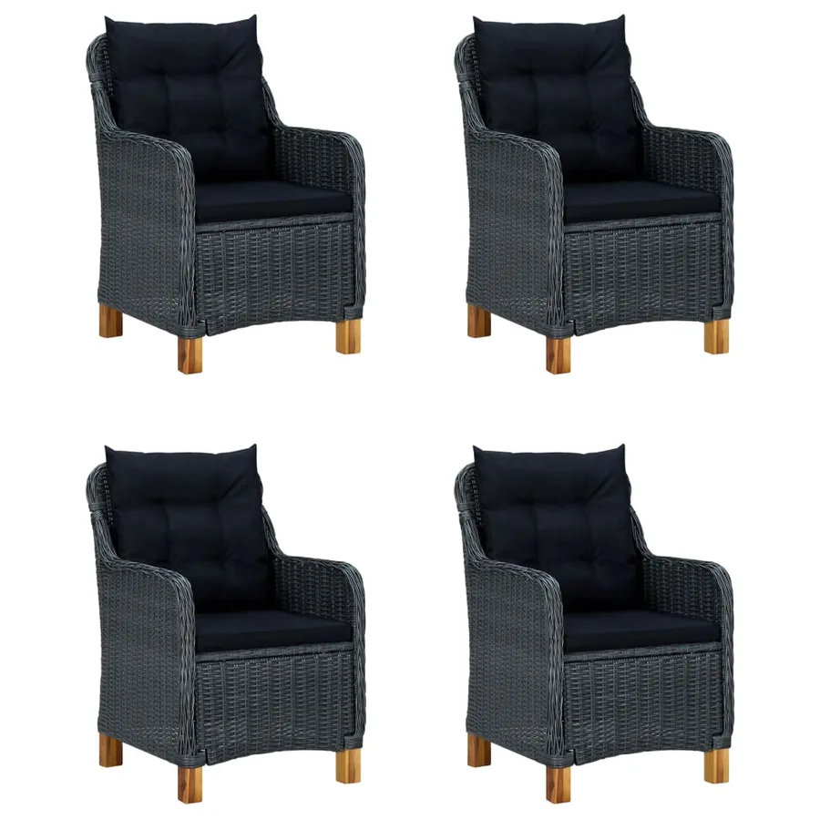 Ensemble à manger de jardin 5 pcs Gris foncé - 2