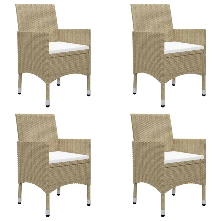 Ensemble à manger de jardin 5 pcs Beige - 2