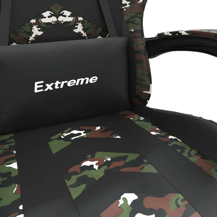 Chaise de jeu Noir et camouflage Similicuir - 8