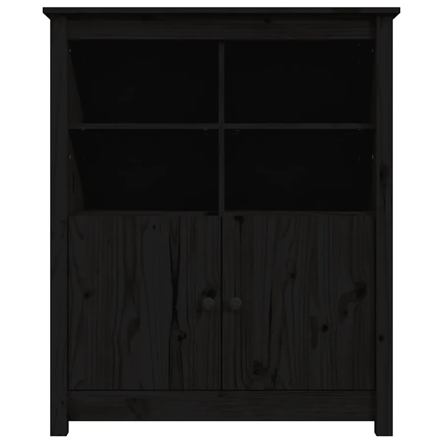 Buffet Noir 83x41,5x100 cm Bois massif de pin - 6
