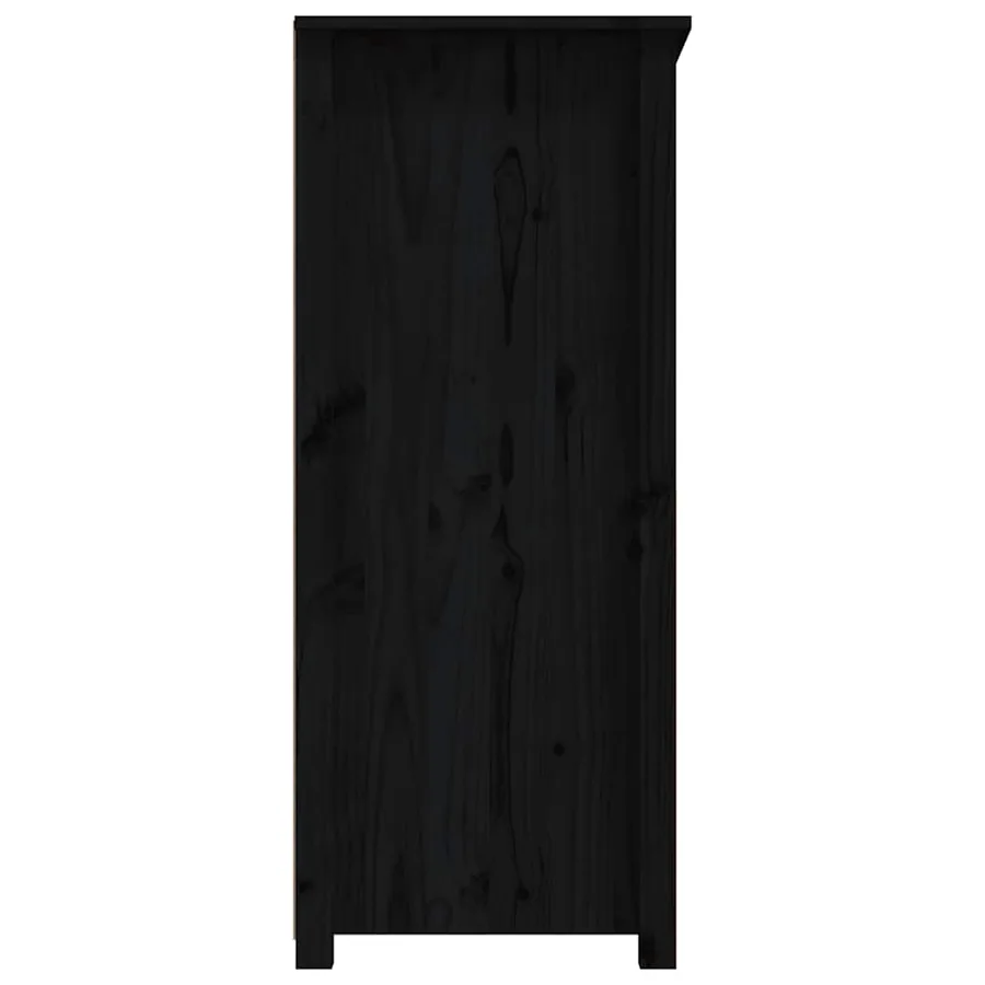 Buffet Noir 83x41,5x100 cm Bois massif de pin - 8