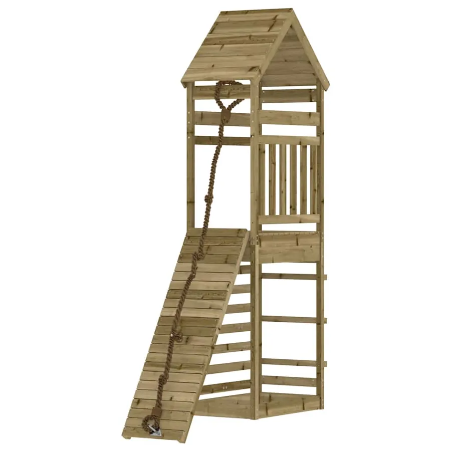 Maisonnette de jeu avec mur d'escalade bois de pin imprégné - 2