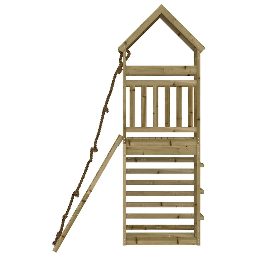 Maisonnette de jeu avec mur d'escalade bois de pin imprégné - 4