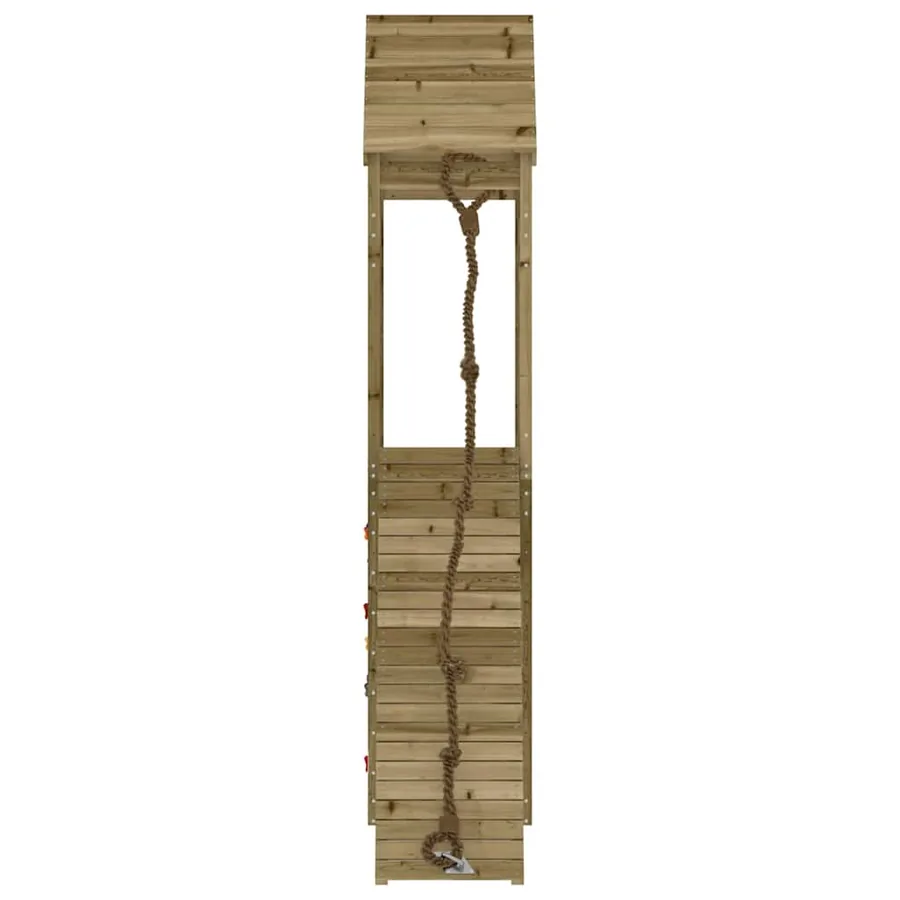 Maisonnette de jeu avec mur d'escalade bois de pin imprégné - 6