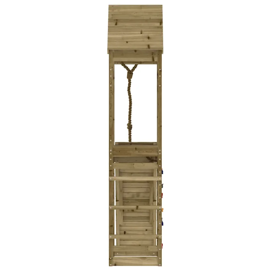 Maisonnette de jeu avec mur d'escalade bois de pin imprégné - 7
