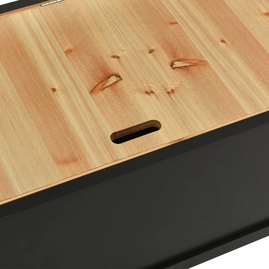 Banc Noir 107x45x75,5 cm Bois de sapin solide - 7