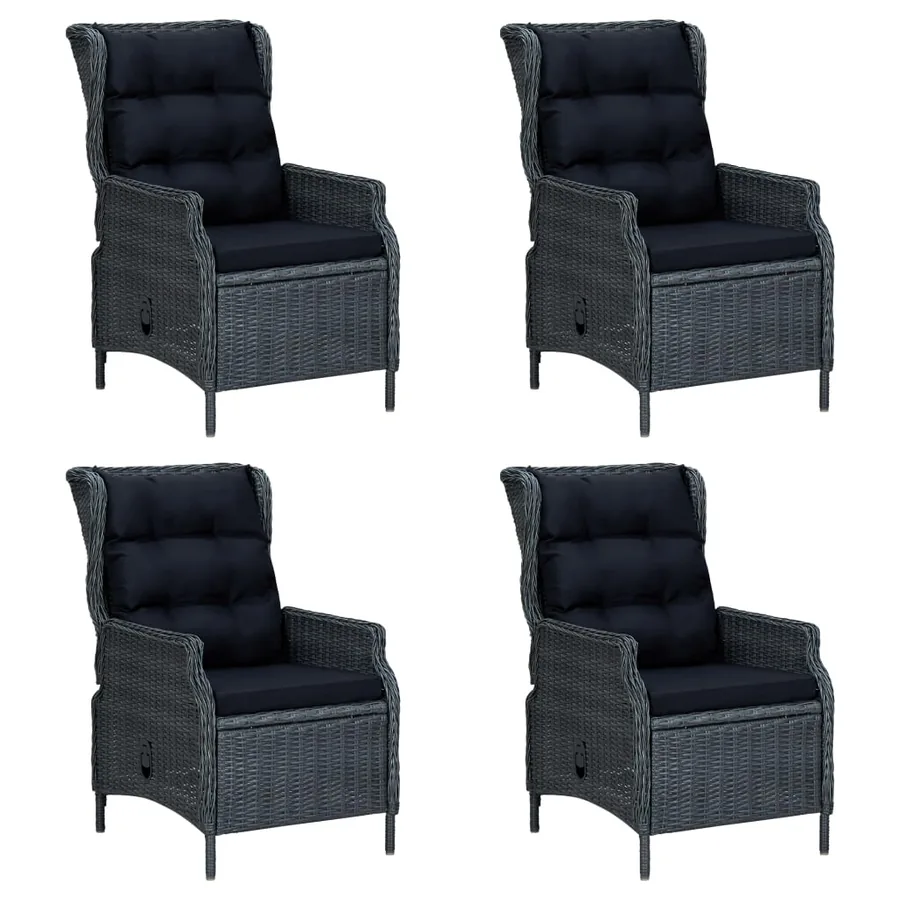 Ensemble à manger de jardin 5 pcs Gris foncé - 2