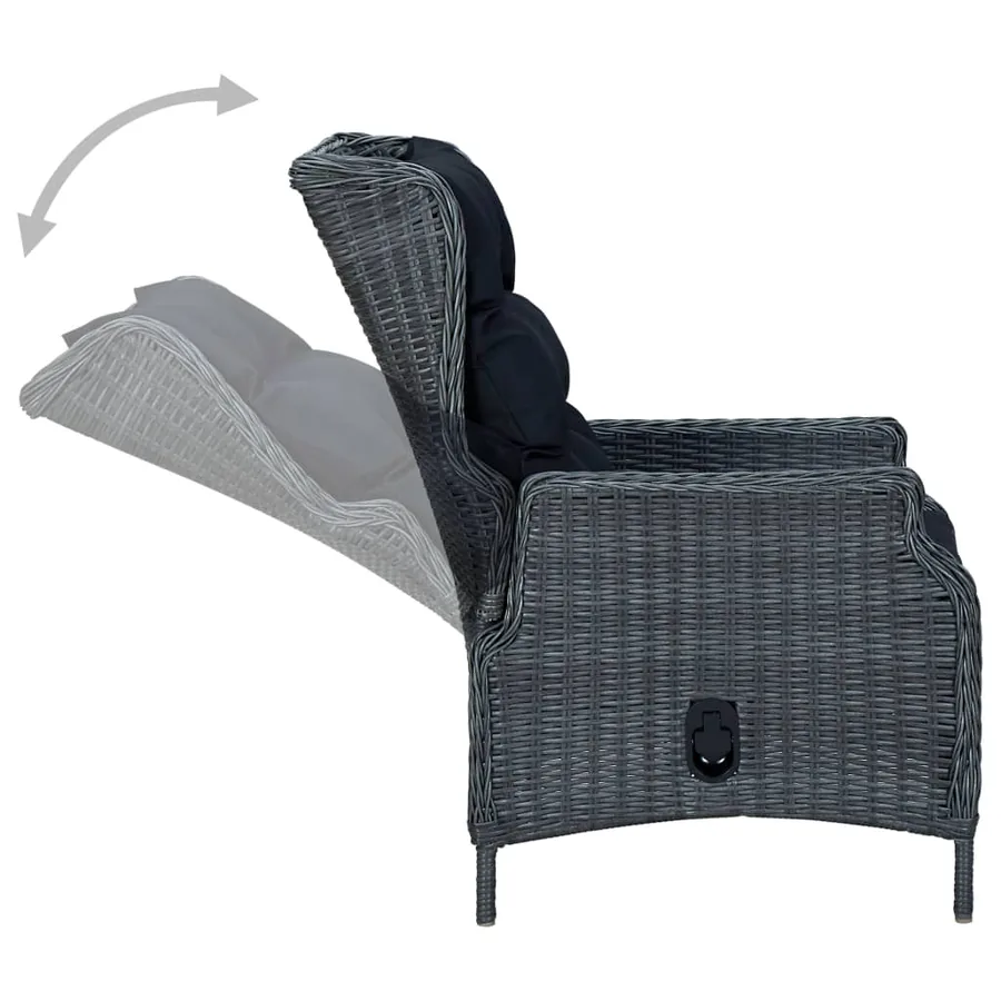 Ensemble à manger de jardin 5 pcs Gris foncé - 6