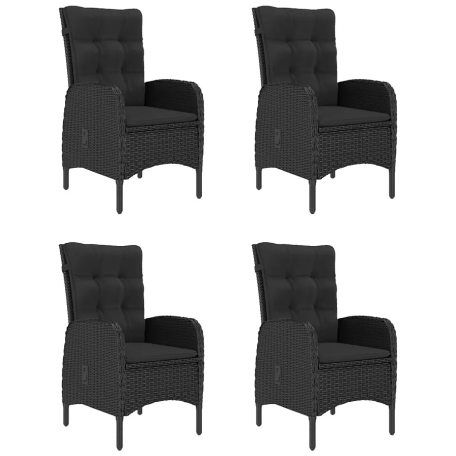 Ensemble à manger de jardin 5 pcs Noir - 2