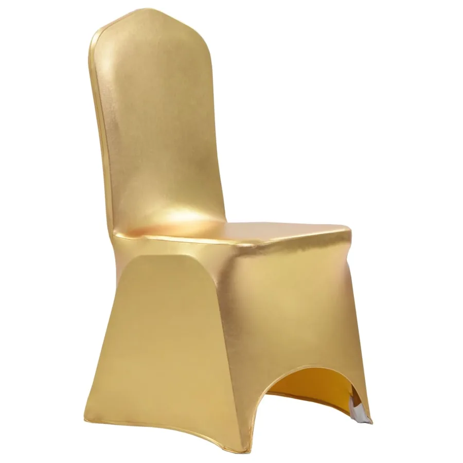 Housses extensibles de chaise 6 pcs Doré