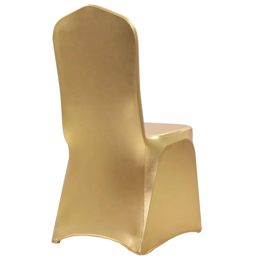 Housses extensibles de chaise 6 pcs Doré - 2