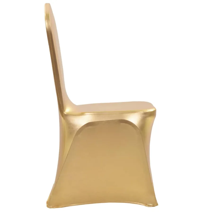 Housses extensibles de chaise 6 pcs Doré - 3