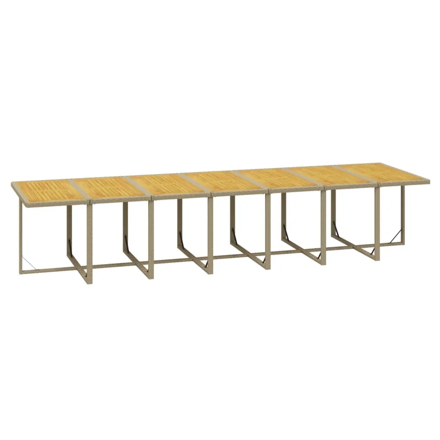 Ensemble à manger de jardin coussins 19pcs Beige Résine tressée - 10