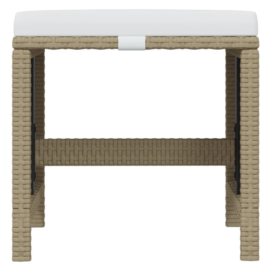 Ensemble à manger de jardin coussins 19pcs Beige Résine tressée - 9
