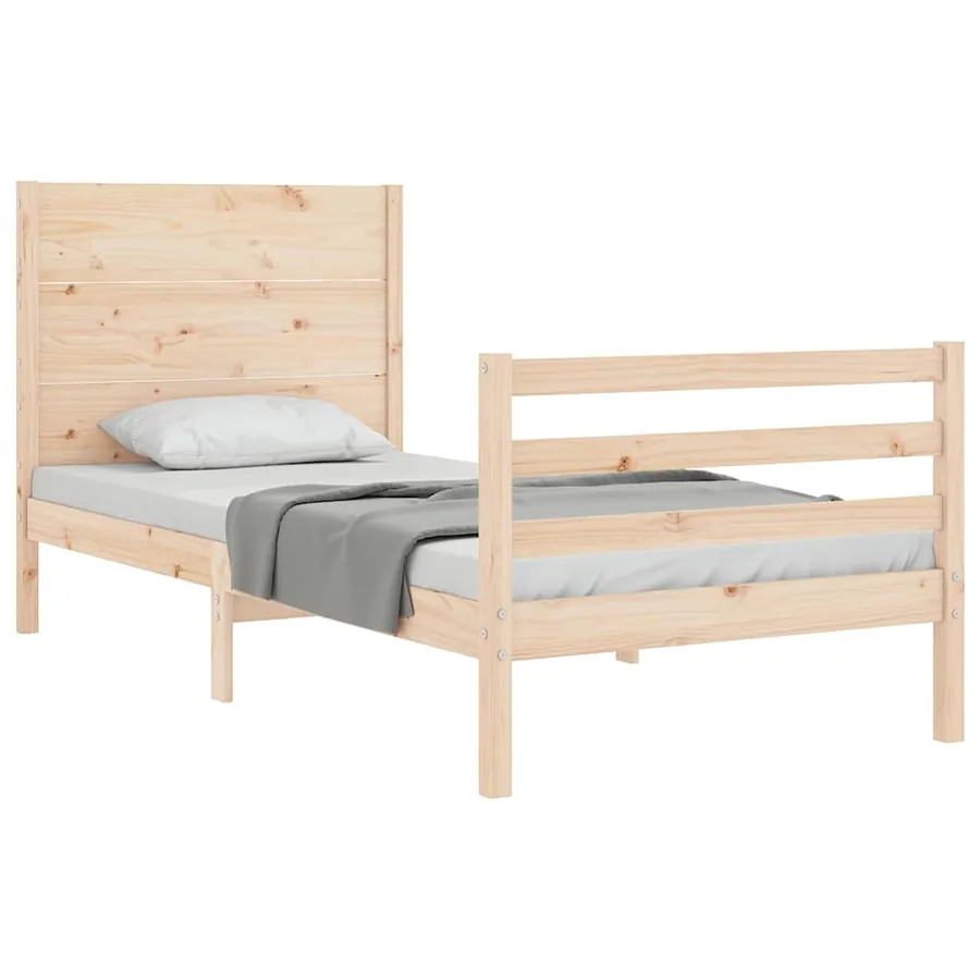 Cadre de lit sans matelas 100x200 cm bois massif - 3