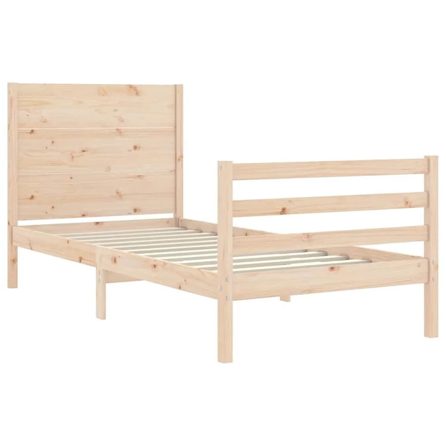 Cadre de lit sans matelas 100x200 cm bois massif - 5